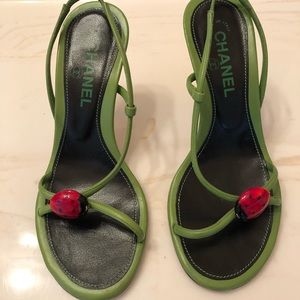 CHANEL LADYBUG SLINGBACK SANDALS